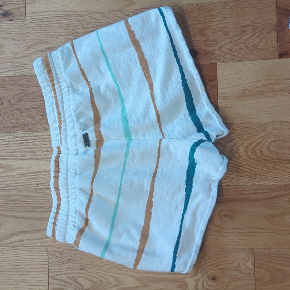 Roxy. Striped Lounge Shorts With Elastic Waistband. Size Medium.**